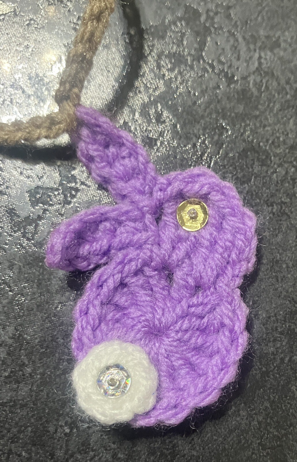 🐰NEW Rainbow Bunny Rabbit Hand Crochet sequin bunting camper SUMMER Gift