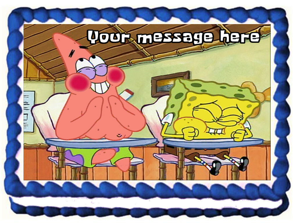 SPONGEBOB AND PATRICK Edible cake topper image Party Decoration