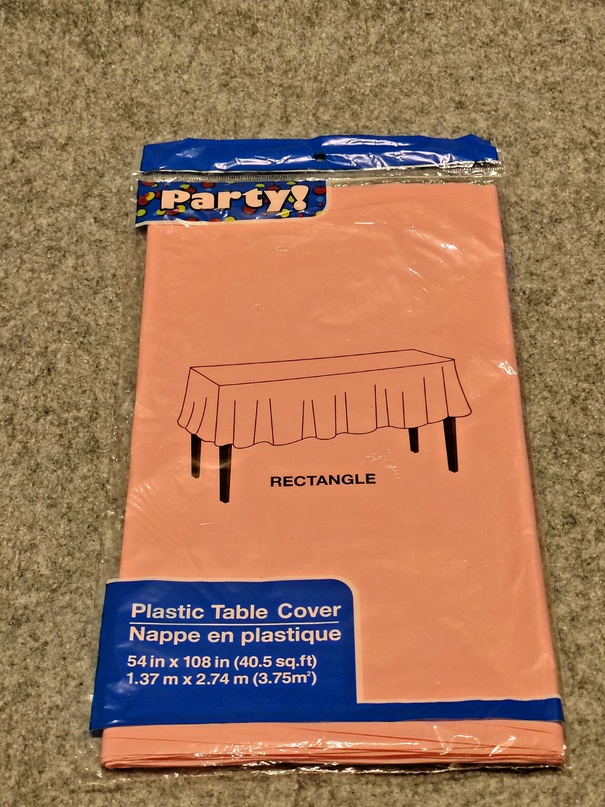 Plastic Rectangle 54 x 108 Table Cover PArty Supply Red Blue Oraange Pink Purple