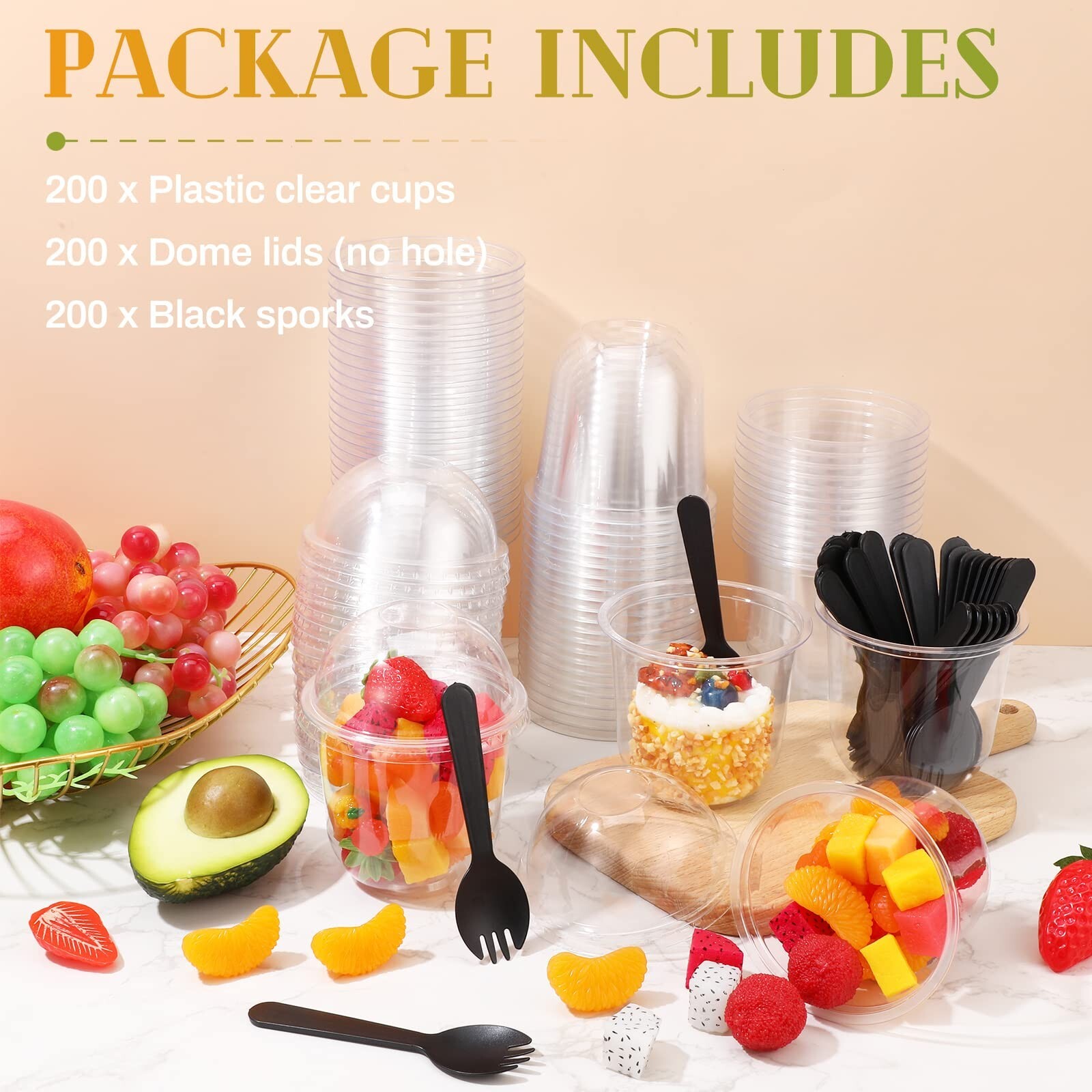 200 Pack Clear Plastic Cups Dessert Cups Yogurt Parfait Cups with Lids Clear …