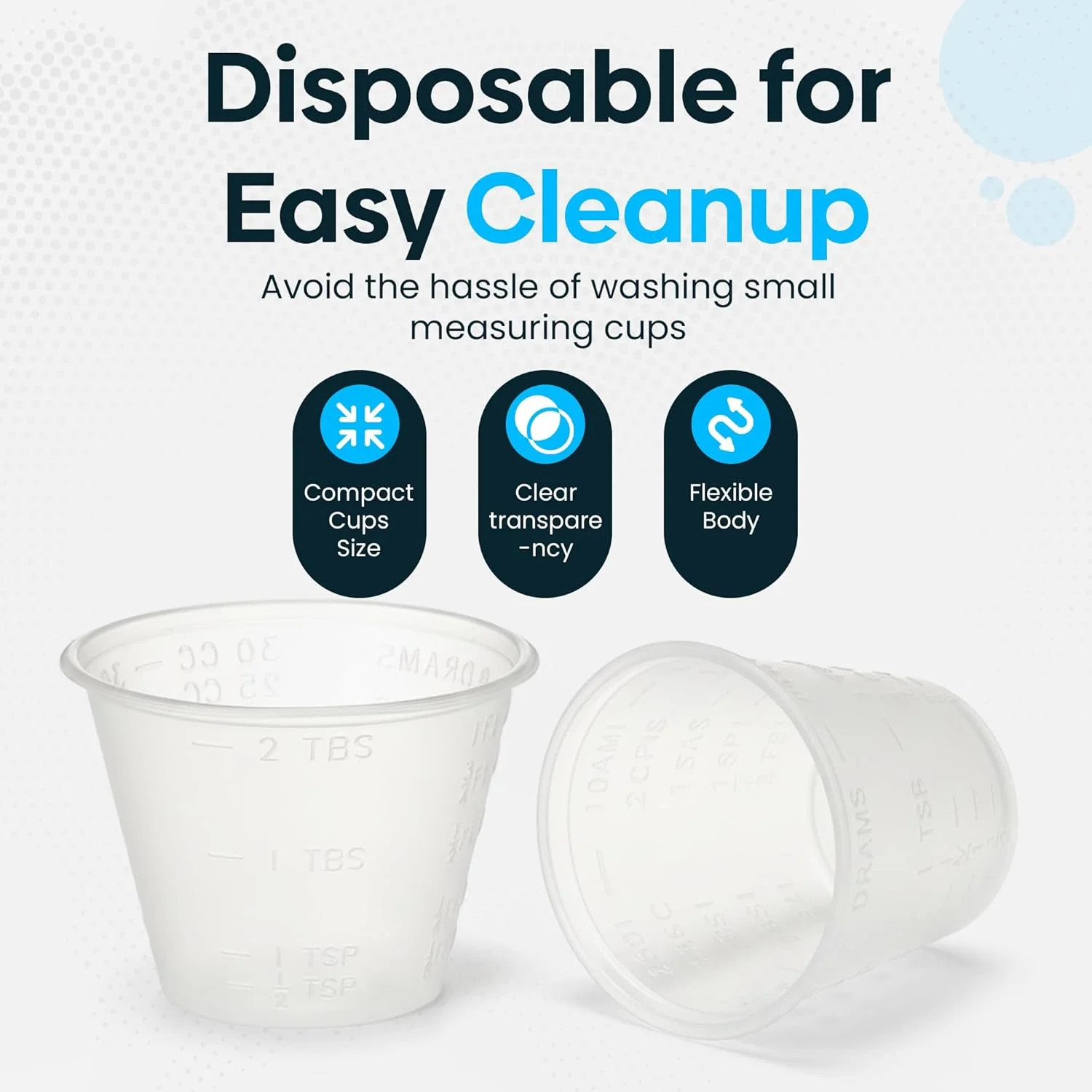 [2000 Count – 1 oz.] Perfect Stix Disposable Graduated Plastic Medicine Cups – F