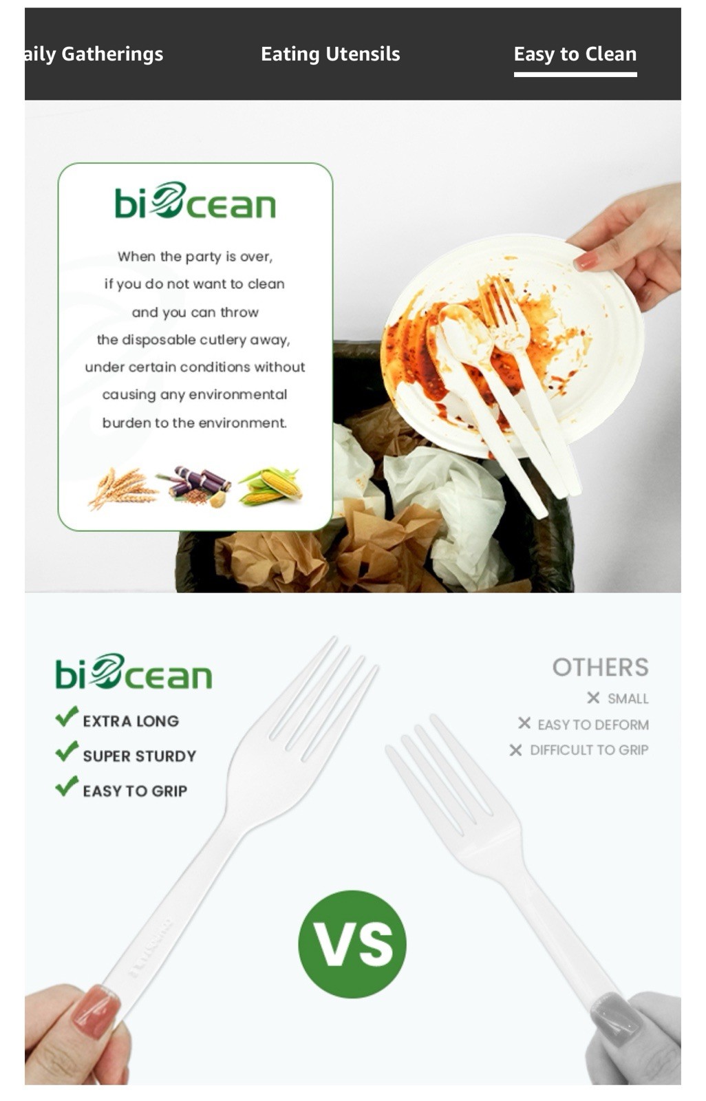 200 Compostable Spoons 6.7” Extra Heavy Duty Biodegradable Disposable Cutlery
