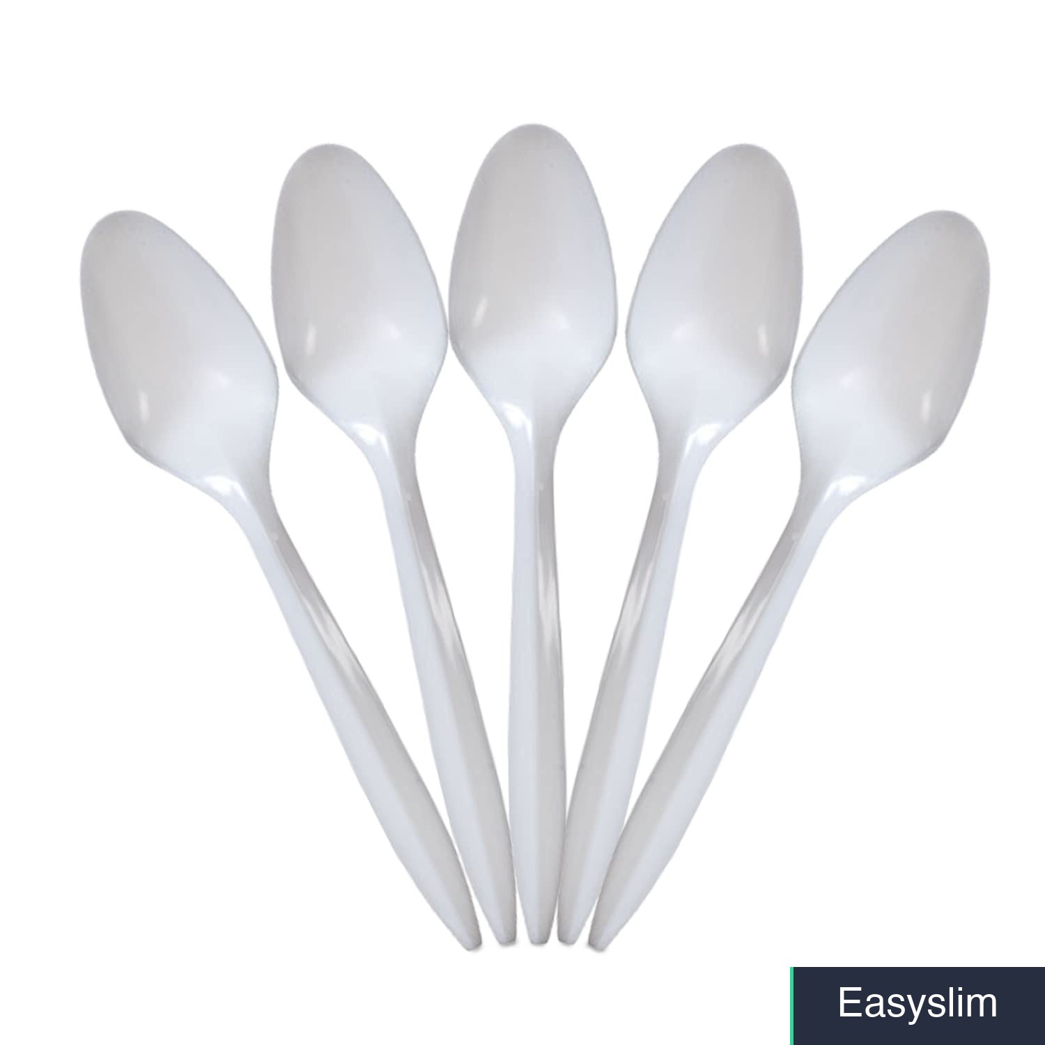 Plastic Teaspoons 400 Count Midweight White Disposable Bulk Cutlery Set