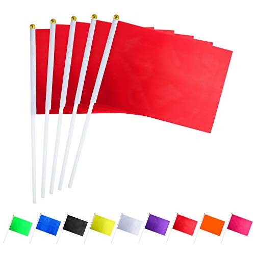 25 Pack Solid Flags – Small Mini DIY DIY Flags – Party Red – Party Red