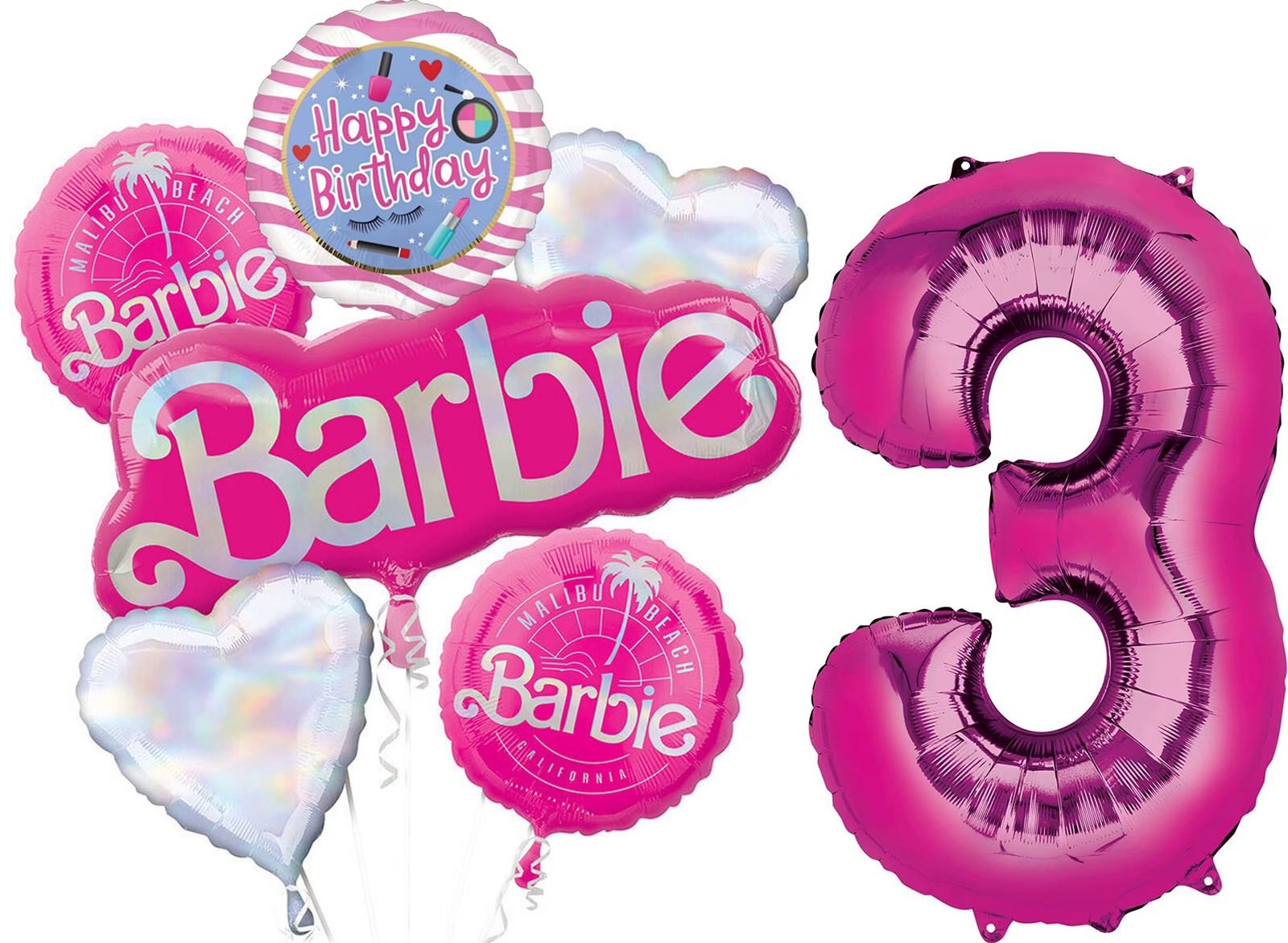 Barbie California Dreaming 3Rd Birthday Party Supplies Balloon Bouquet Decoratio