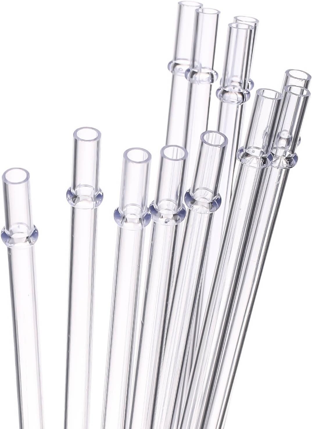 BPA-Free 11-Inch Extra Long Reusable Plastic Straws Set of 12 with Brush