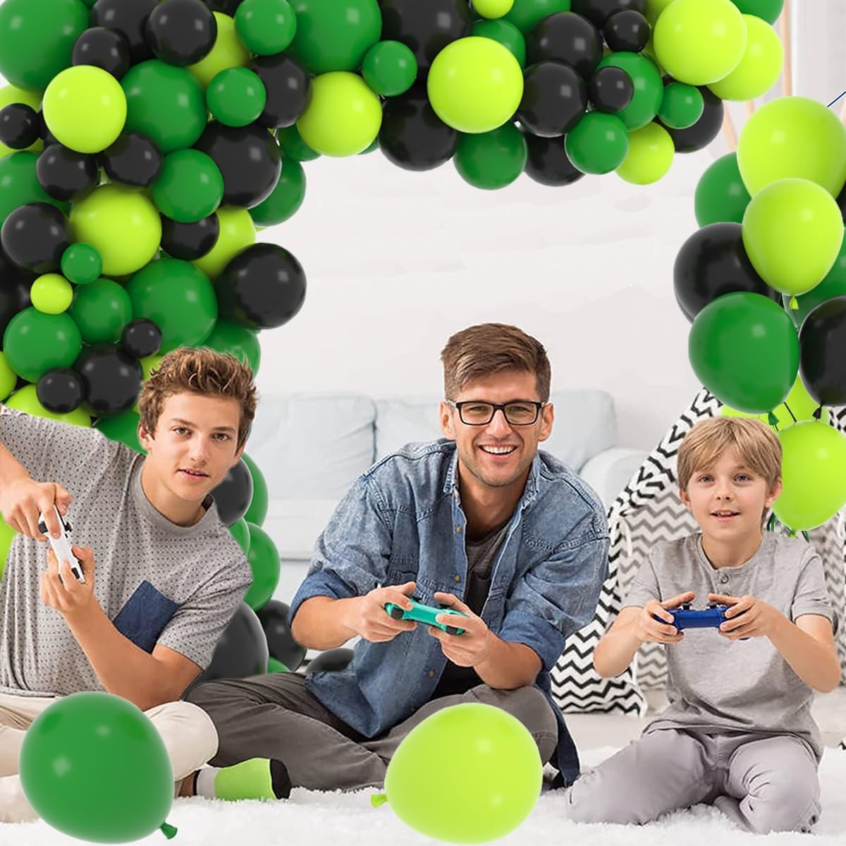 Green Black Balloon Garland Kit Dark Lime Green Balloons for Birthday Parties