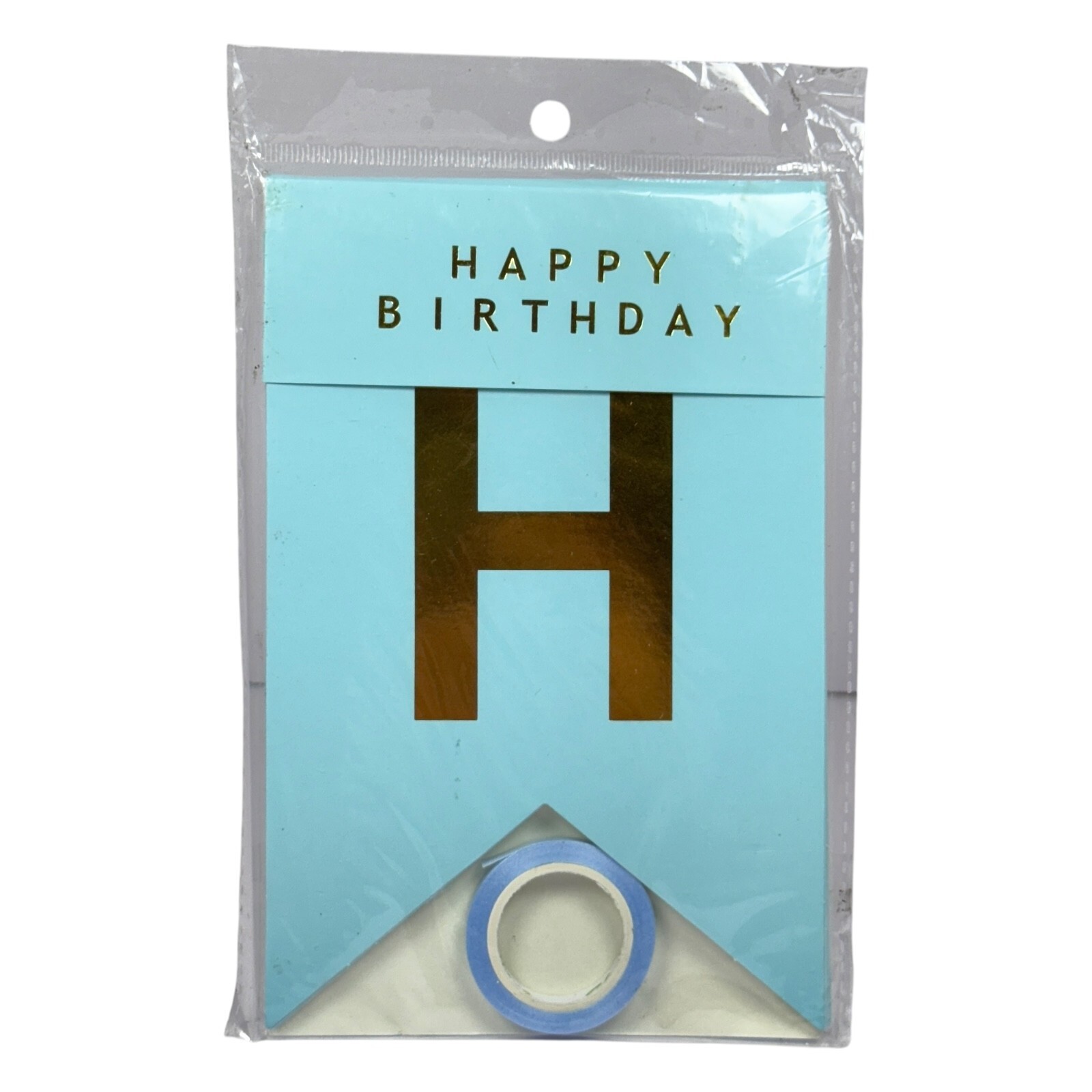 Happy Birthday English Dovetail Flag Banner Light Baby Sky Blue Party Supplies