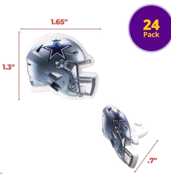 NFL Dallas Cowboys Cupcake Decorations – 24 Food Safe Football Rings