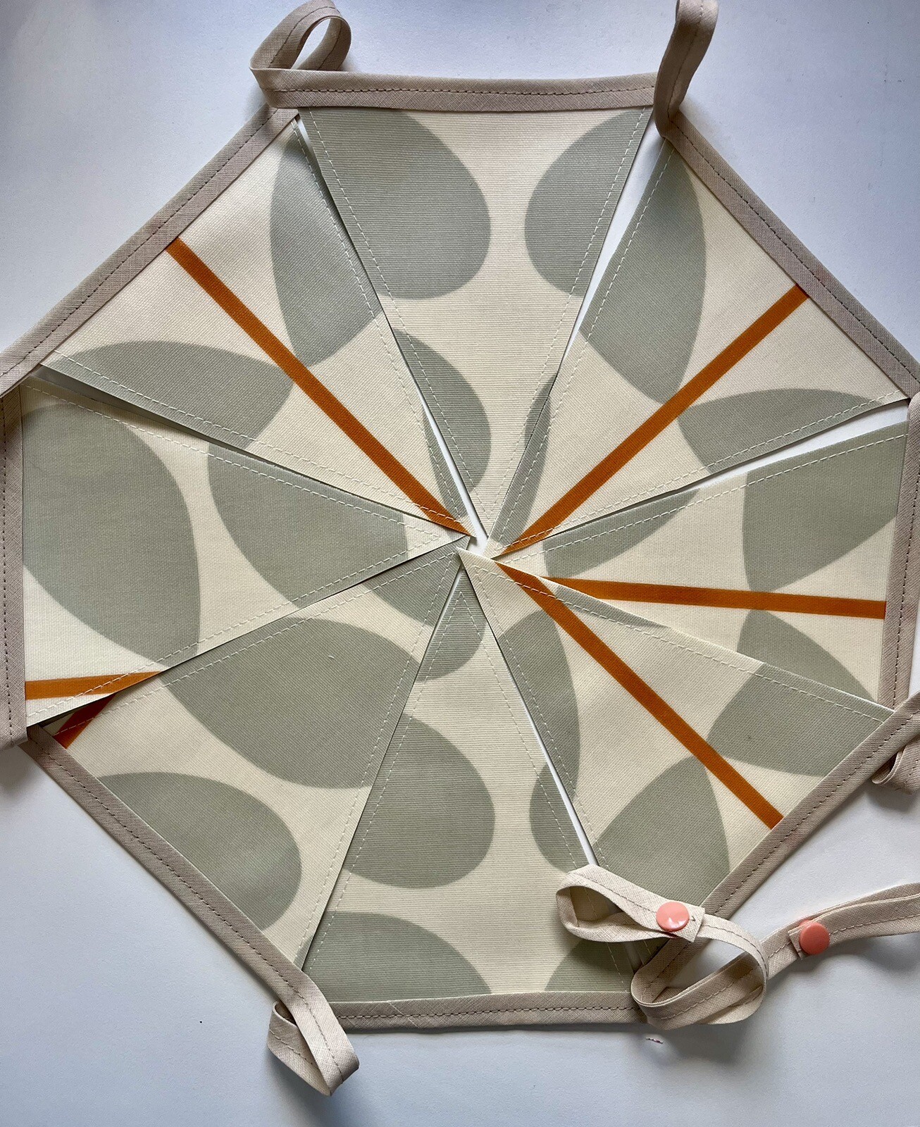 Handmade Oilcloth Bunting – Garden/Home Contemporary – 2 Meters Double Sided