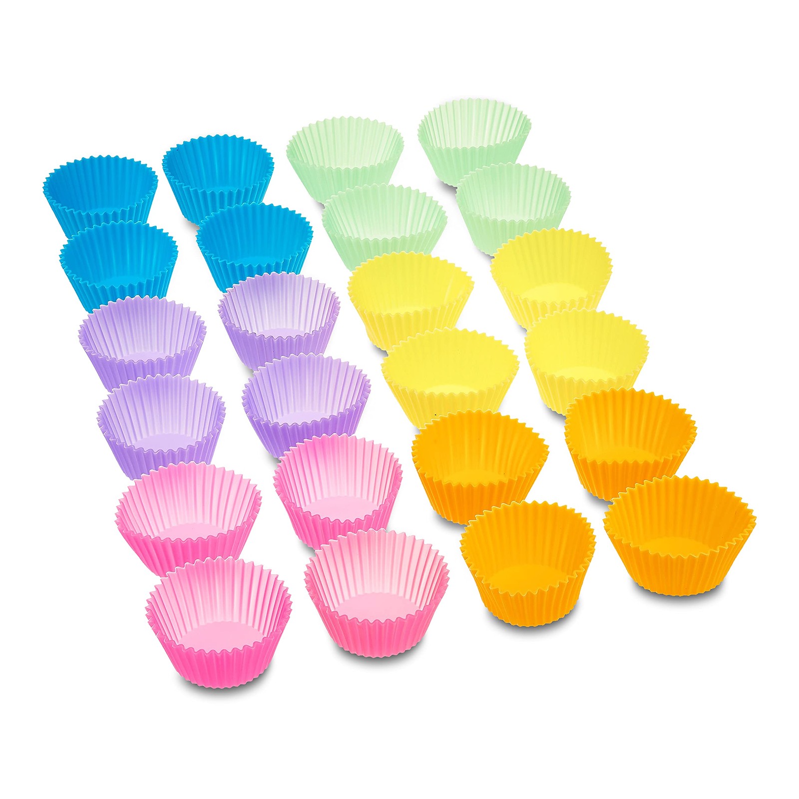 Amazon Basics Reusable Silicone Baking Cups, Non-Stick, BPA Free, Dishwasher Saf