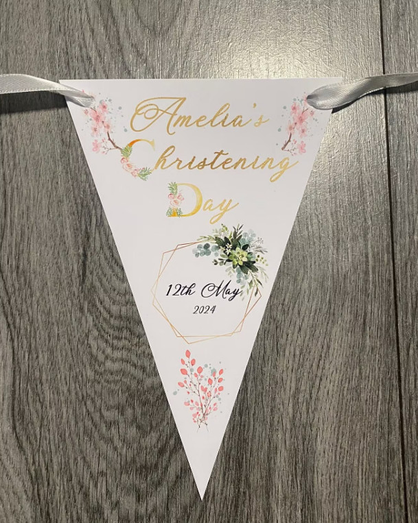 Personalised Christening Baptism Bunting Confirmation Day