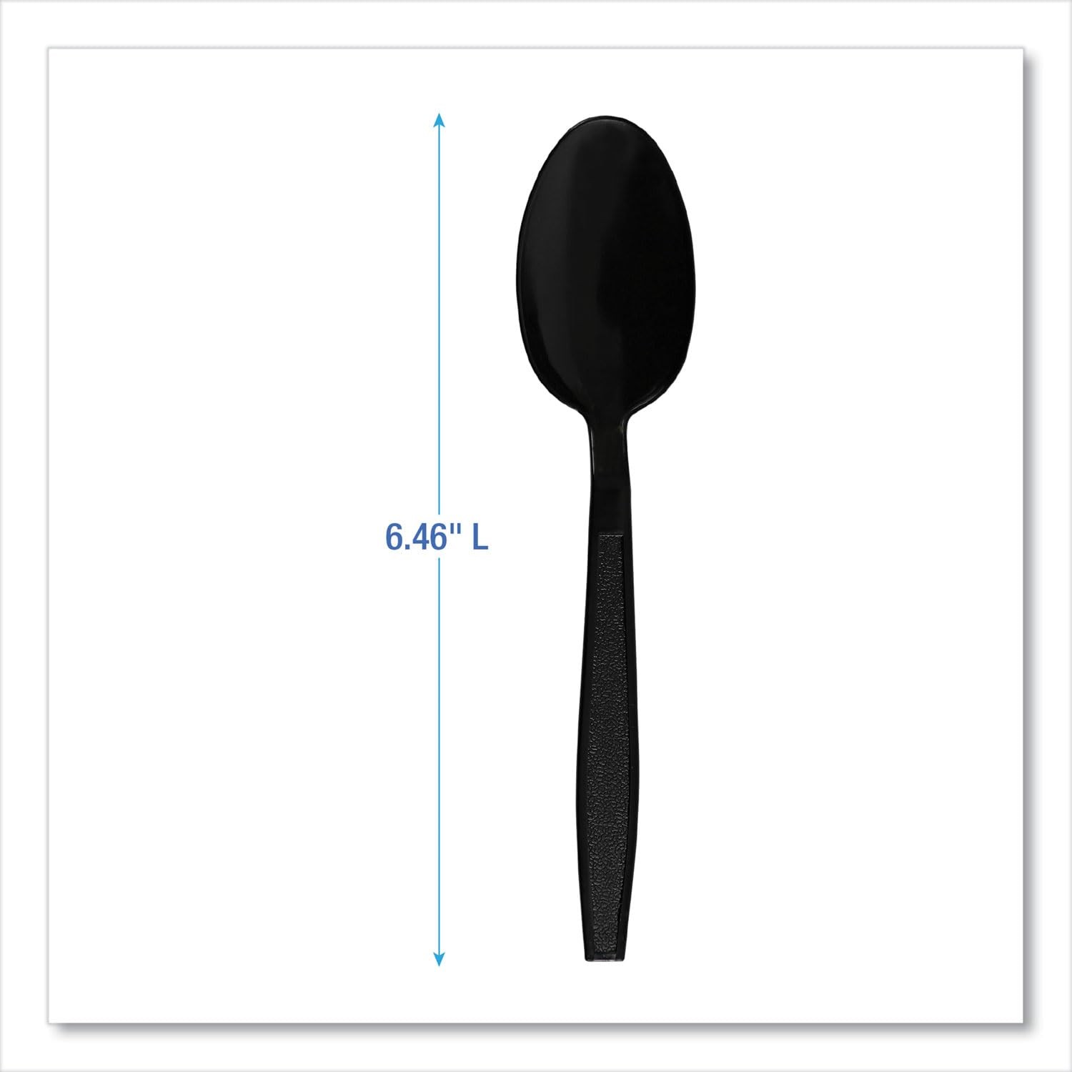 1000 PCS Black Heavyweight Polypropylene Plastic Cutlery Teaspoons Disposable