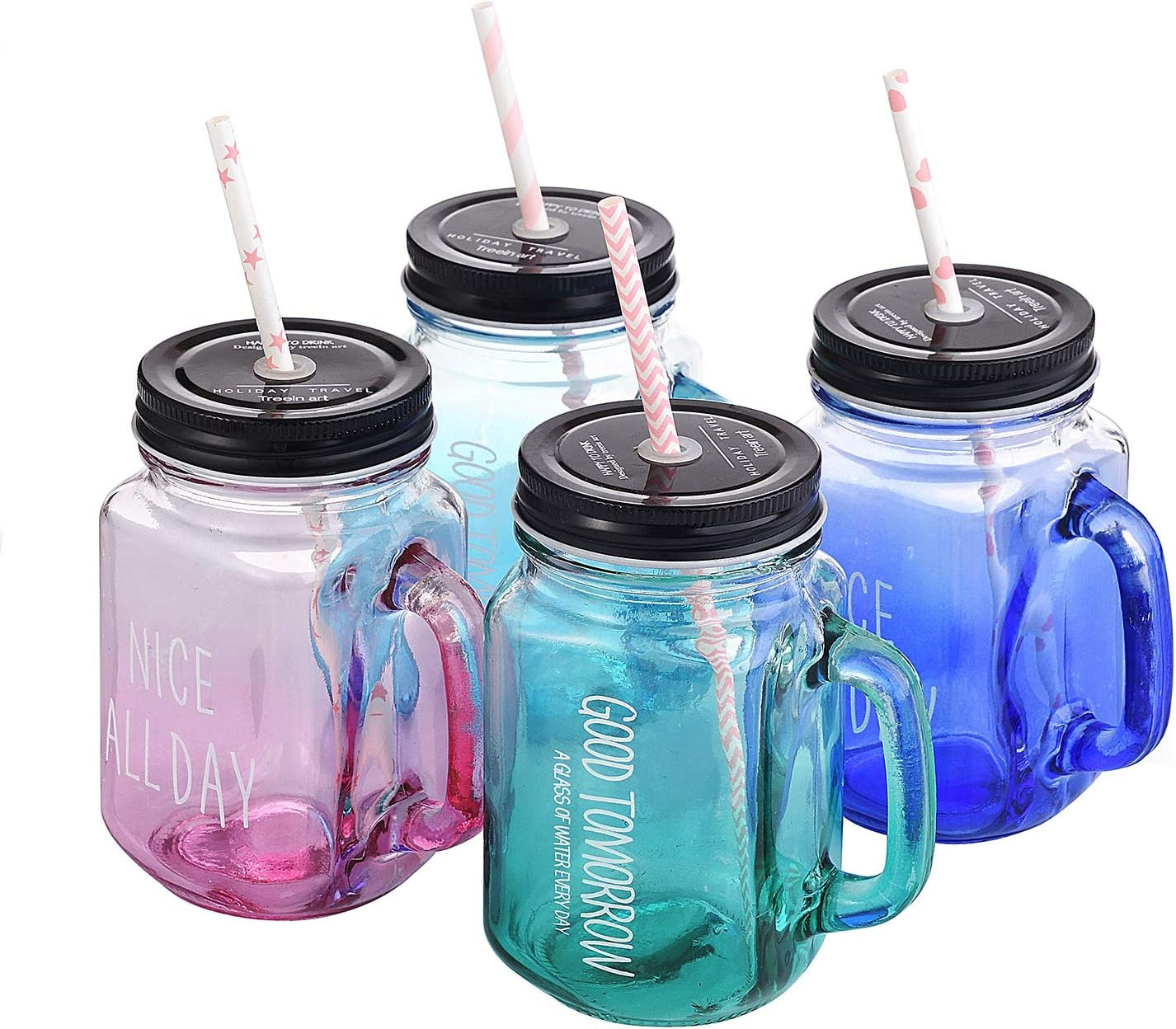 Biodegradable Pink Paper Straws, Pack of 100 Party Straws for Juice, Cocktail, S