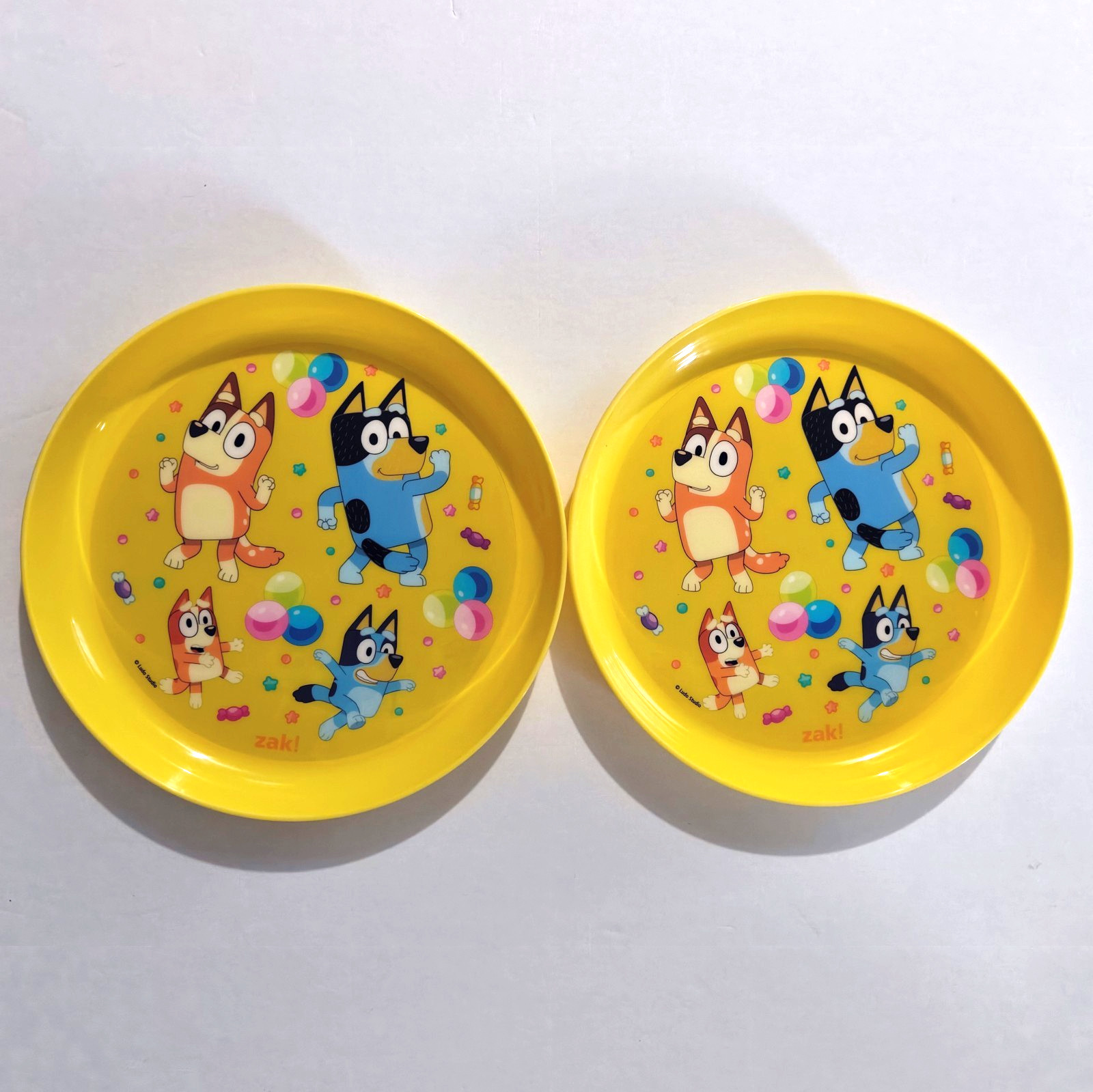 Zak! Yellow Bluey Plastic Plates Kids Party Supplies Bingo Bandit Chilli 7.5 Zak