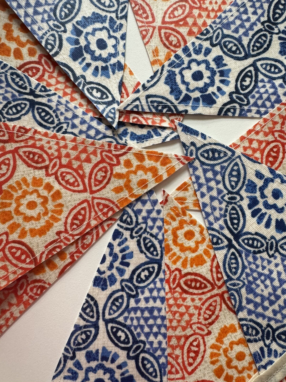 Handmade Oilcloth Bunting – Garden/Home Contemporary – 3 Meters Double Sided
