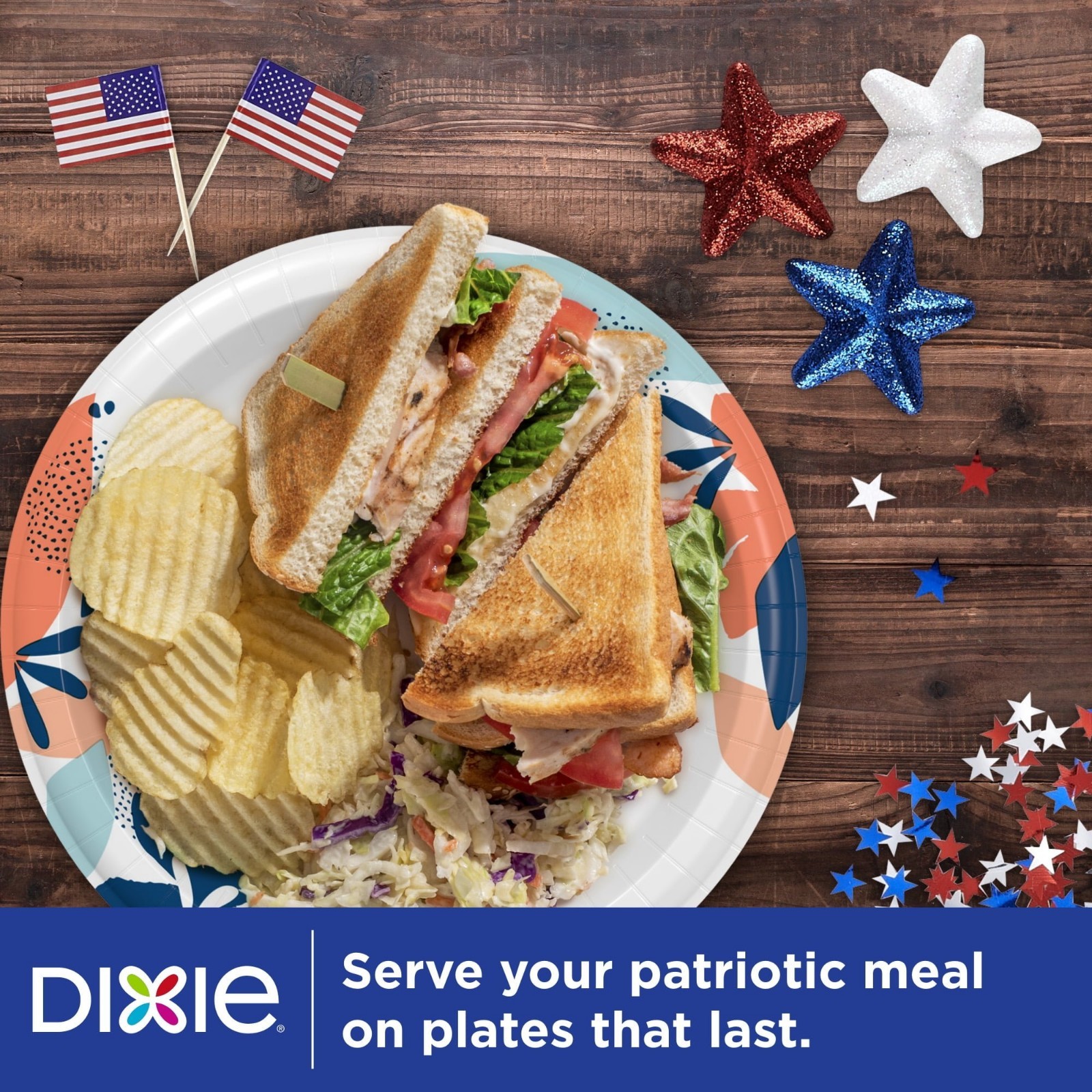 Dixie Disposable Paper Plates, 8.5″, Multi-Color, 200 Count