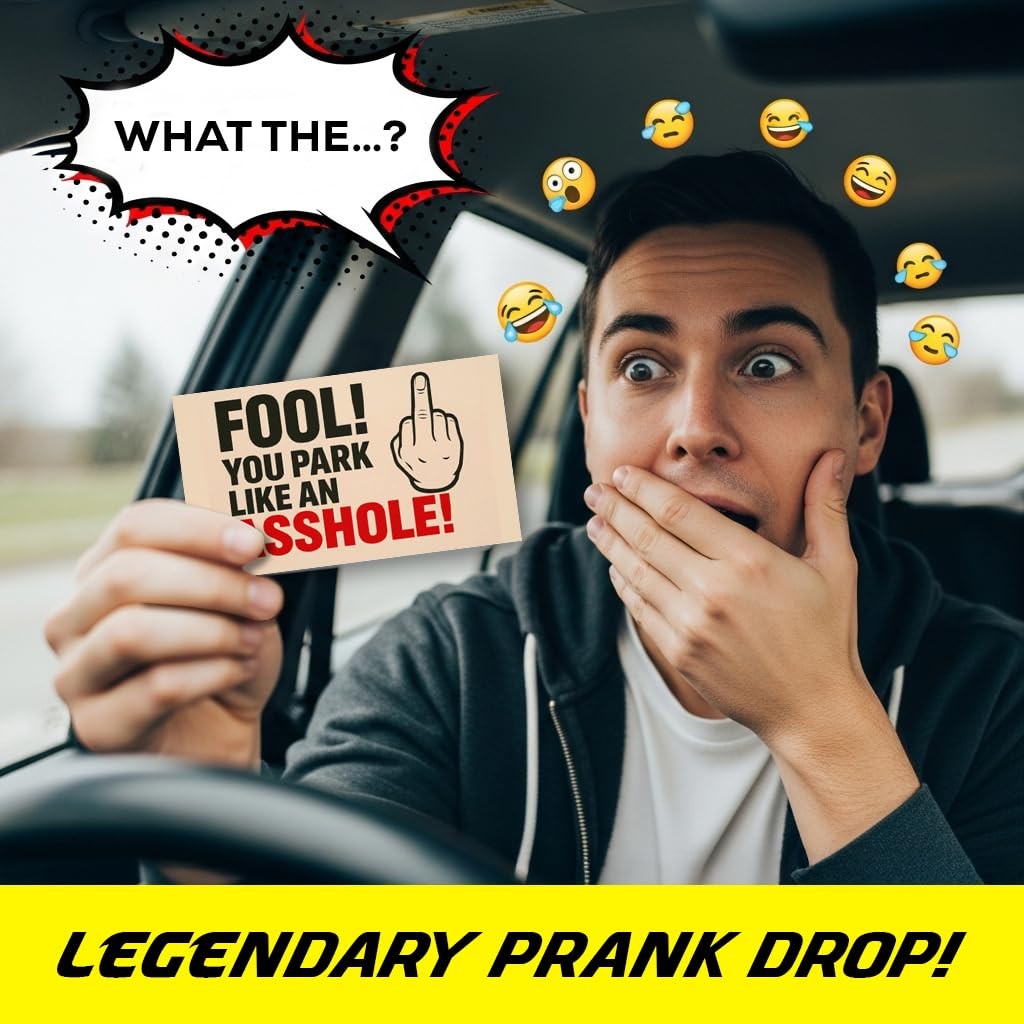 Prank Card for Bad Parking You Park Like an A*shole Realistic $50 Bill Gag Gift