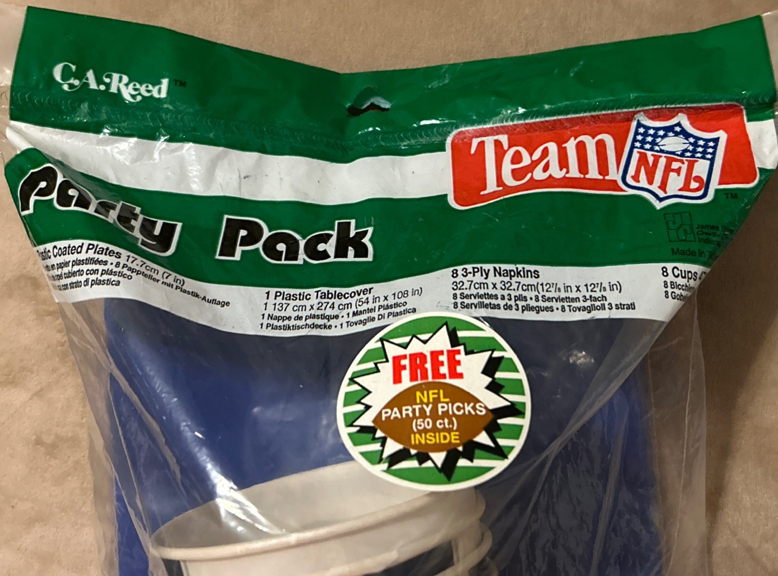 Vintage NFL Dallas Cowboys Party Pack C.A. Reed Inc. Lot Of 2 NEW SEALED 1980’s