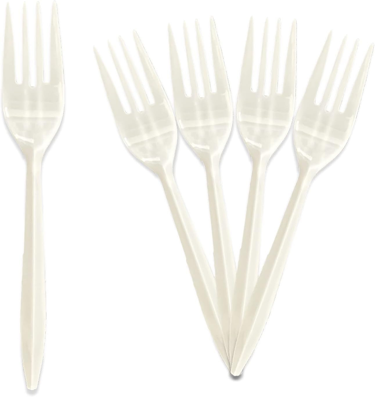 Medium Weight Disposable Plastic Forks 1000 Count White