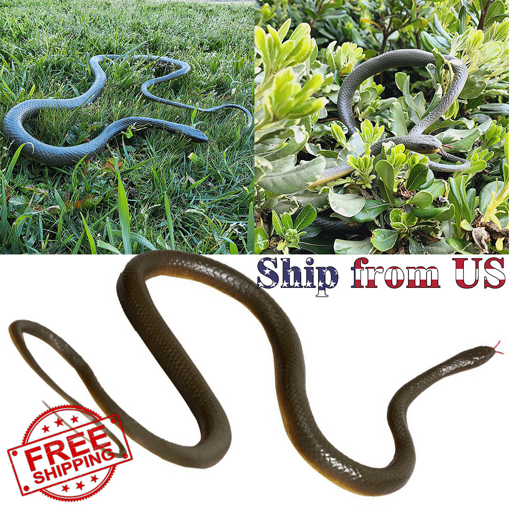 47″ Realistic Fake Rubber Snake Halloween Prank Party Props Haunted Houses Decor