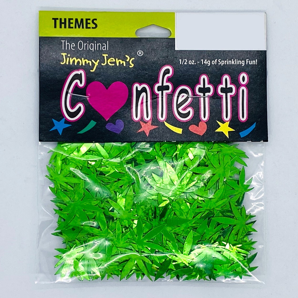 Confetti Marijuana Leaf 3/4″ Green – 1/2 oz-Pounds – FREE SHIP (9000)