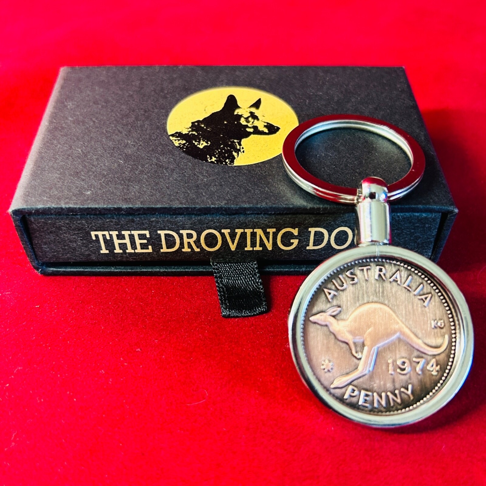 1946 Replica Australian Penny Bezel Keyring 80th Birthday Anniversary Gift Boxed