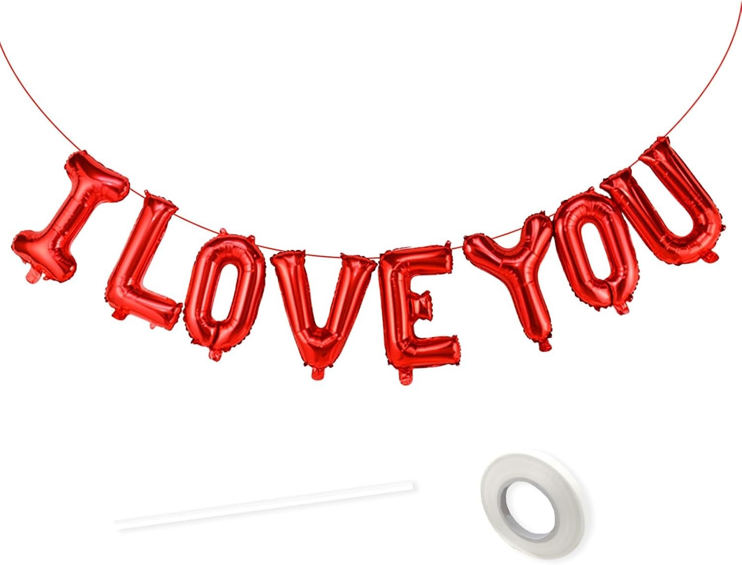 I love you red mylar balloon banner red New wedding all occasion New in package.