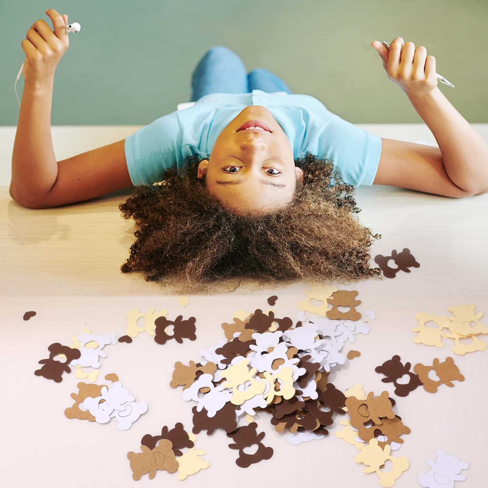 210 Pieces Bears with a Heart CutOut Confetti 210 Count (Pack of 1), Brown