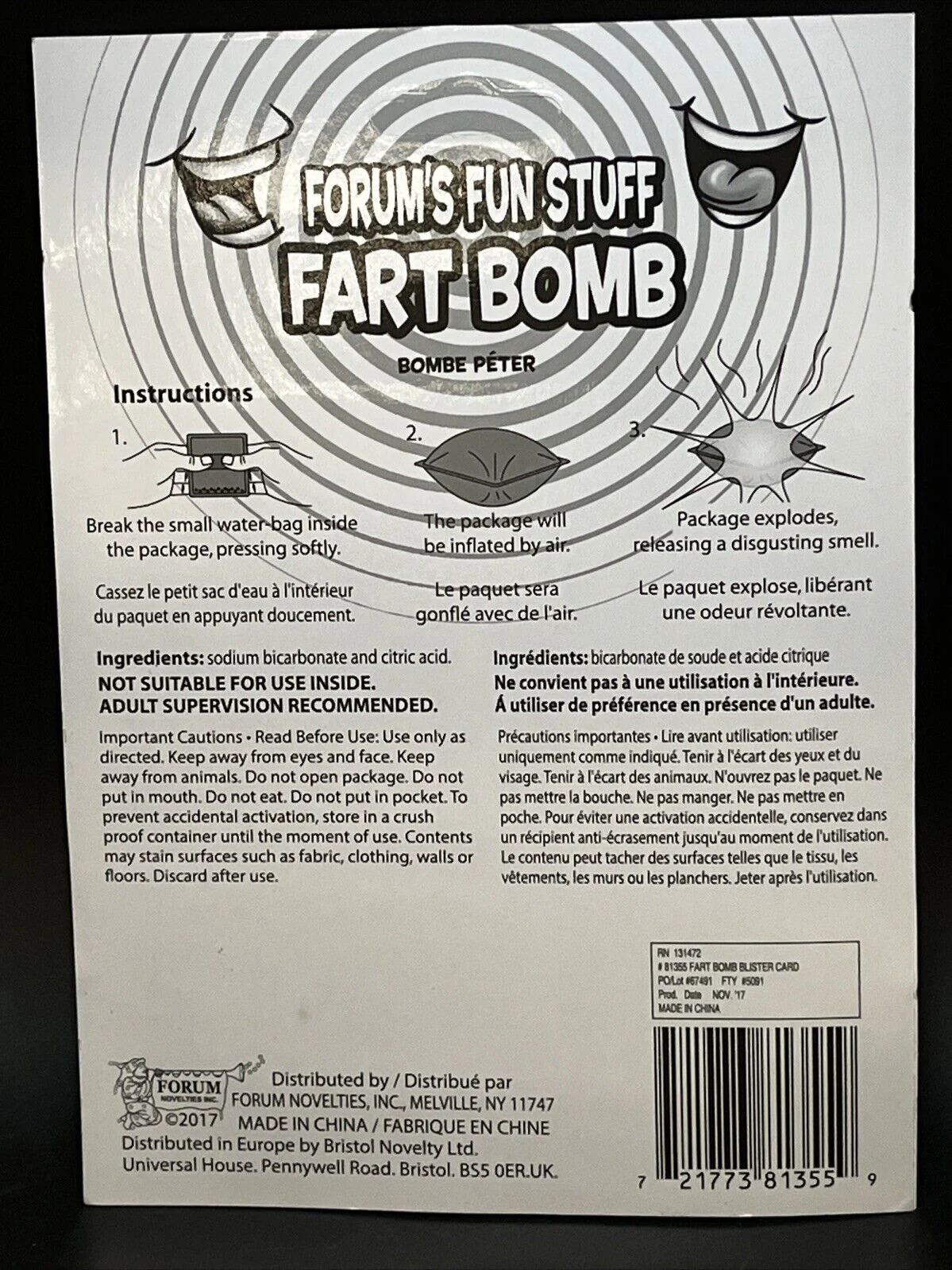 Fart Bomb Prank/Gag Blister Card – Forum’s Fun Stuff