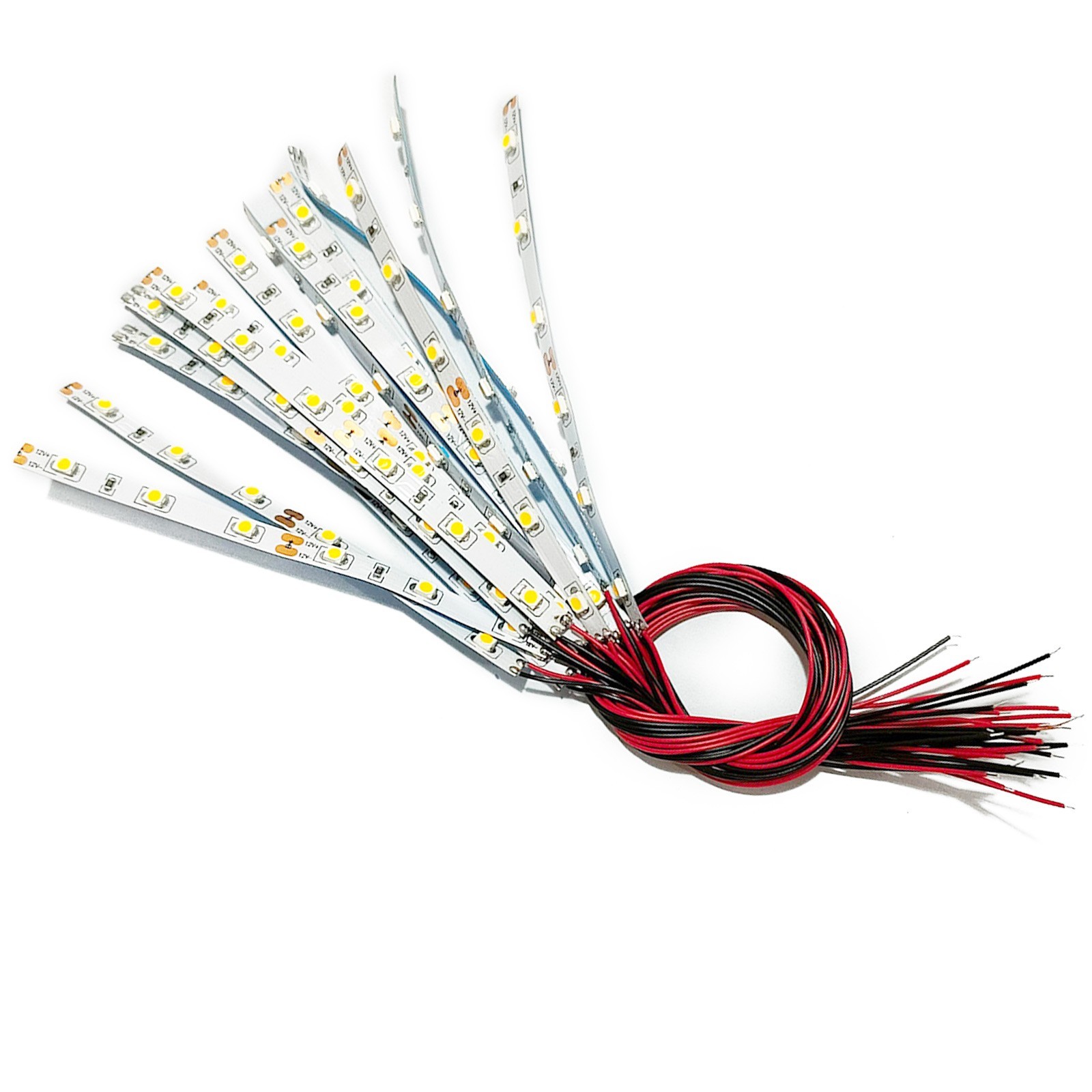 10pcs Pre Wired White Light Strip 6 LED Light Self-Adhesive Flexible 12V-18V
