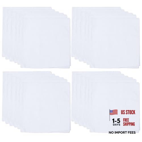White Bandana for Tie Dye Party Supplies Plain Solid Cotton Large Headband 24