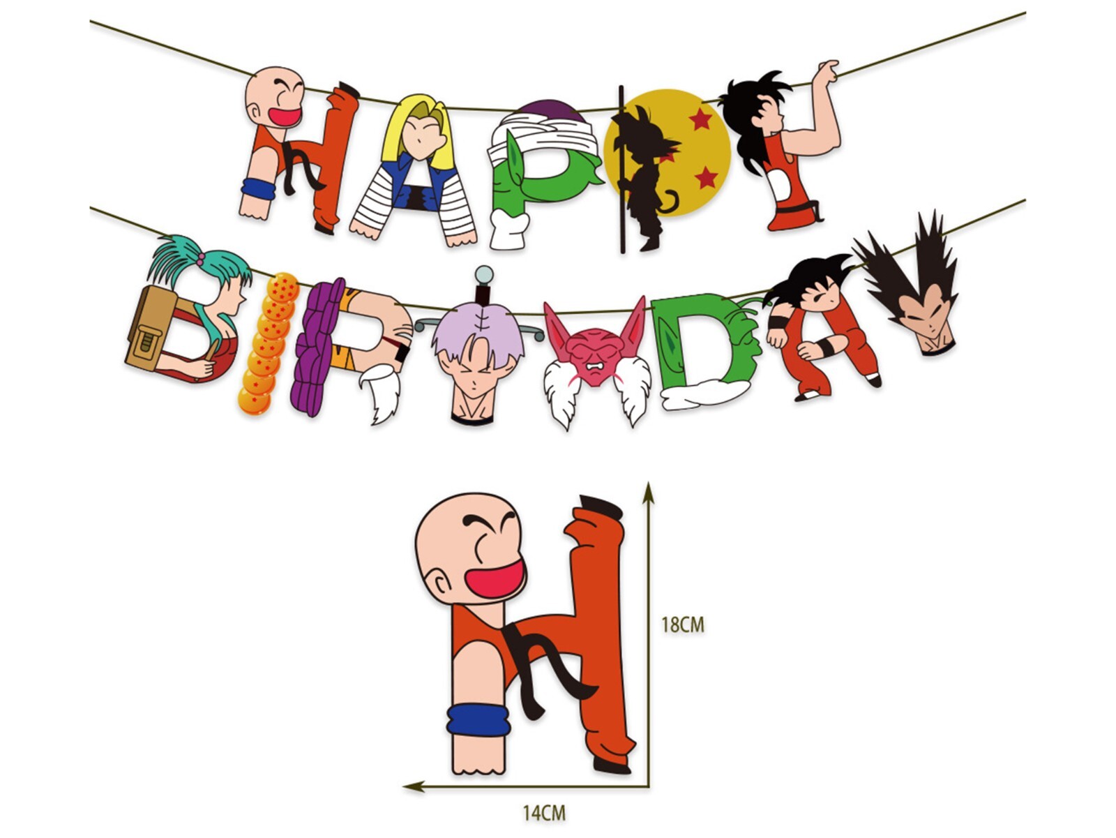 Dragon Ball Birthday Banners, Dragon Ball Balloons, Dragon Ball Cake Toppers