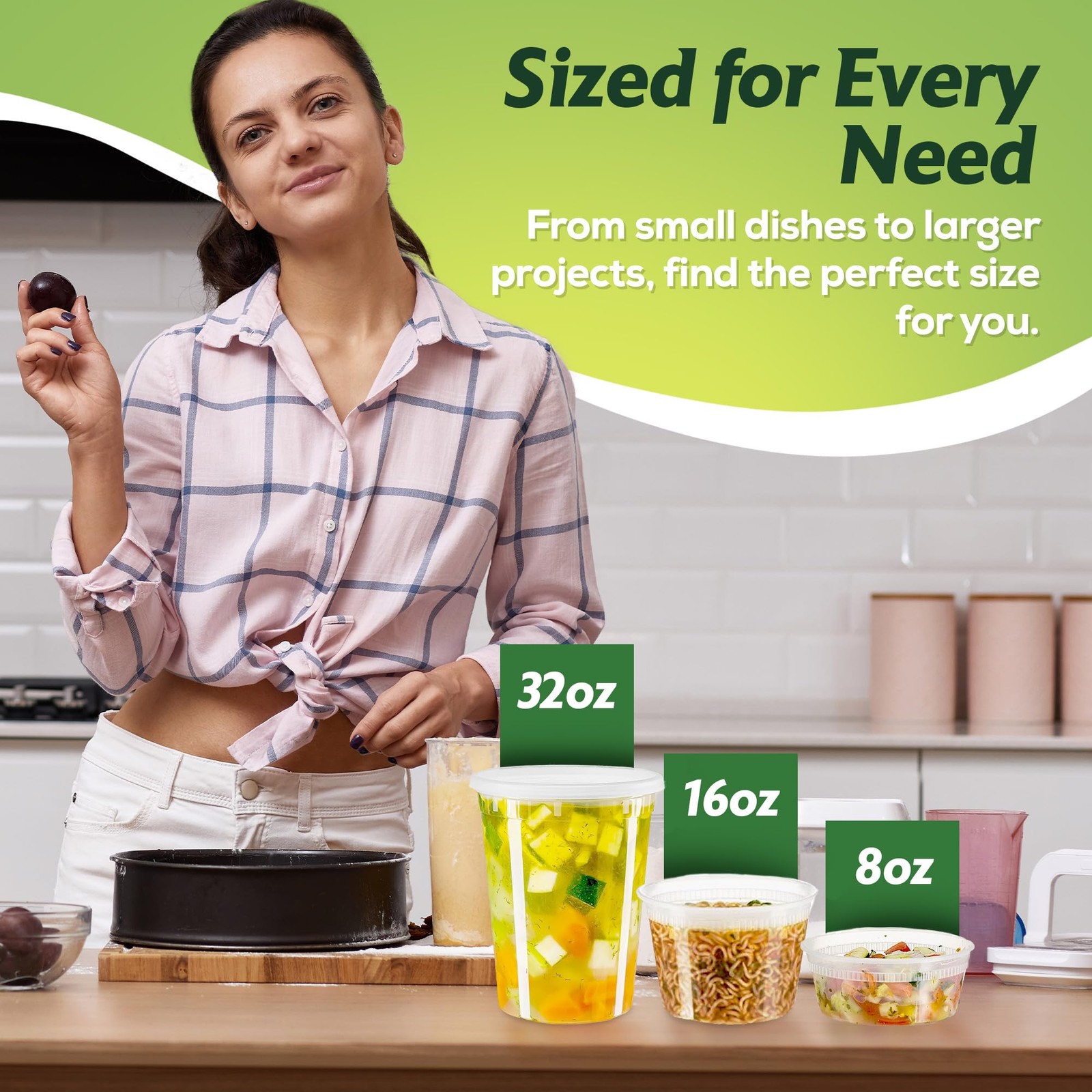 ecoZo 16 oz. Food Storage Containers with Lids [50 Sets] – Soup, Slime, Ice Crea