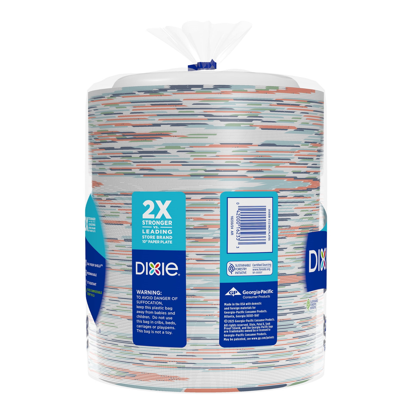 Dixie Disposable Paper Plates, 8.5″, Multi-Color, 200 Count