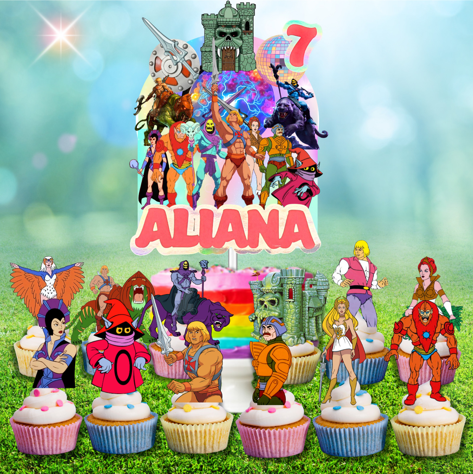 Heman she ra masters plate birthday party supplies favor centerpiece decoration
