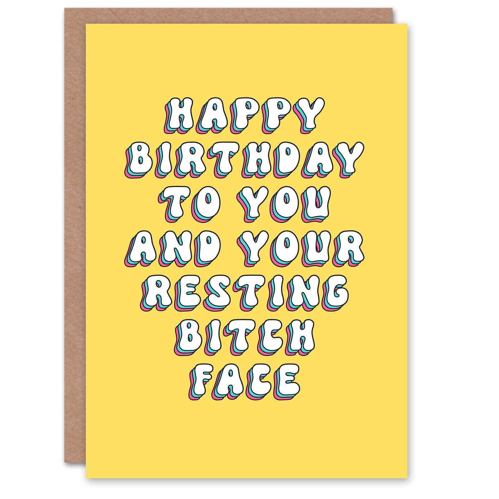 Birthday Card RBF Resting B*tch Face Fun Funny Rude Adult Humour Joke