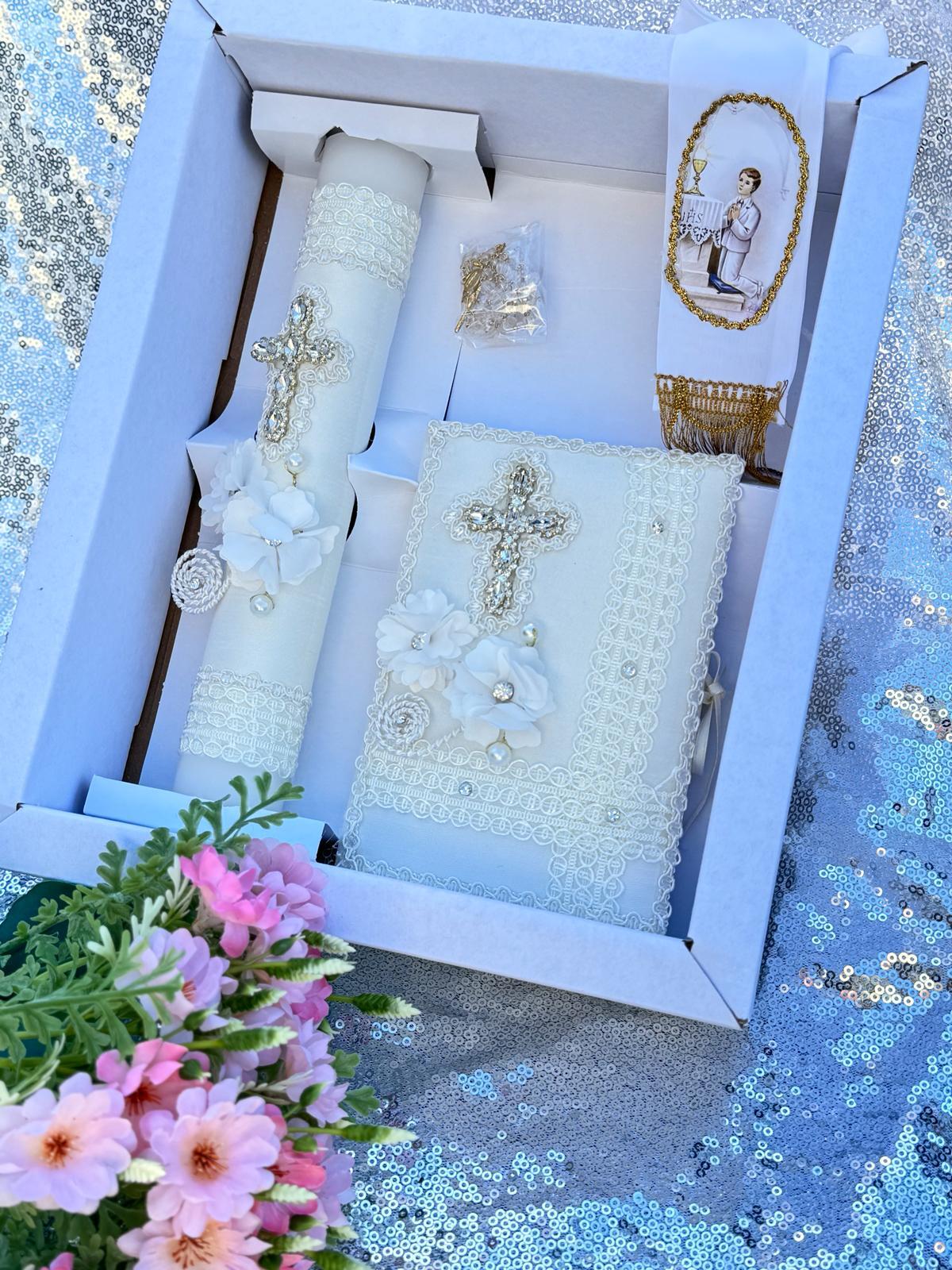 4pcs First Communion Candle Sets English Boy/Girl vela de comunion