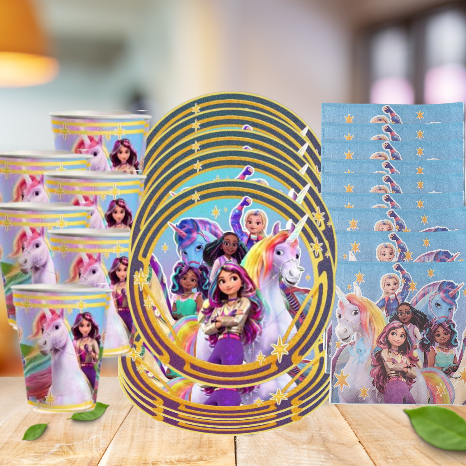 UNICORN ACADEMY PARTY SUPPLIES BIRTHDAY DECORATION BALLOON TABLEWARE SWIRL
