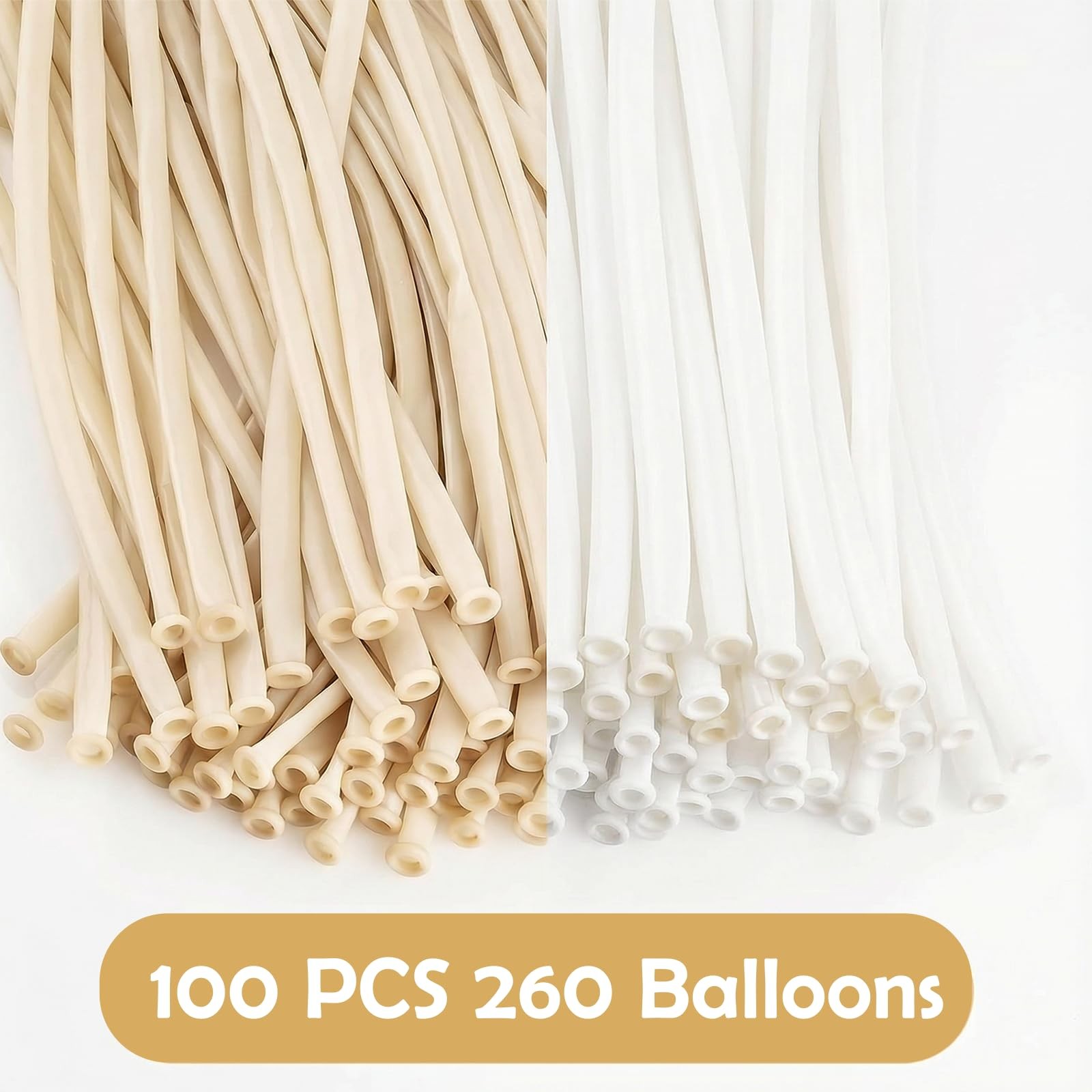 Clear Long Balloons,100pcs White Long Balloons,Animals 260 Ballloons for Begi…