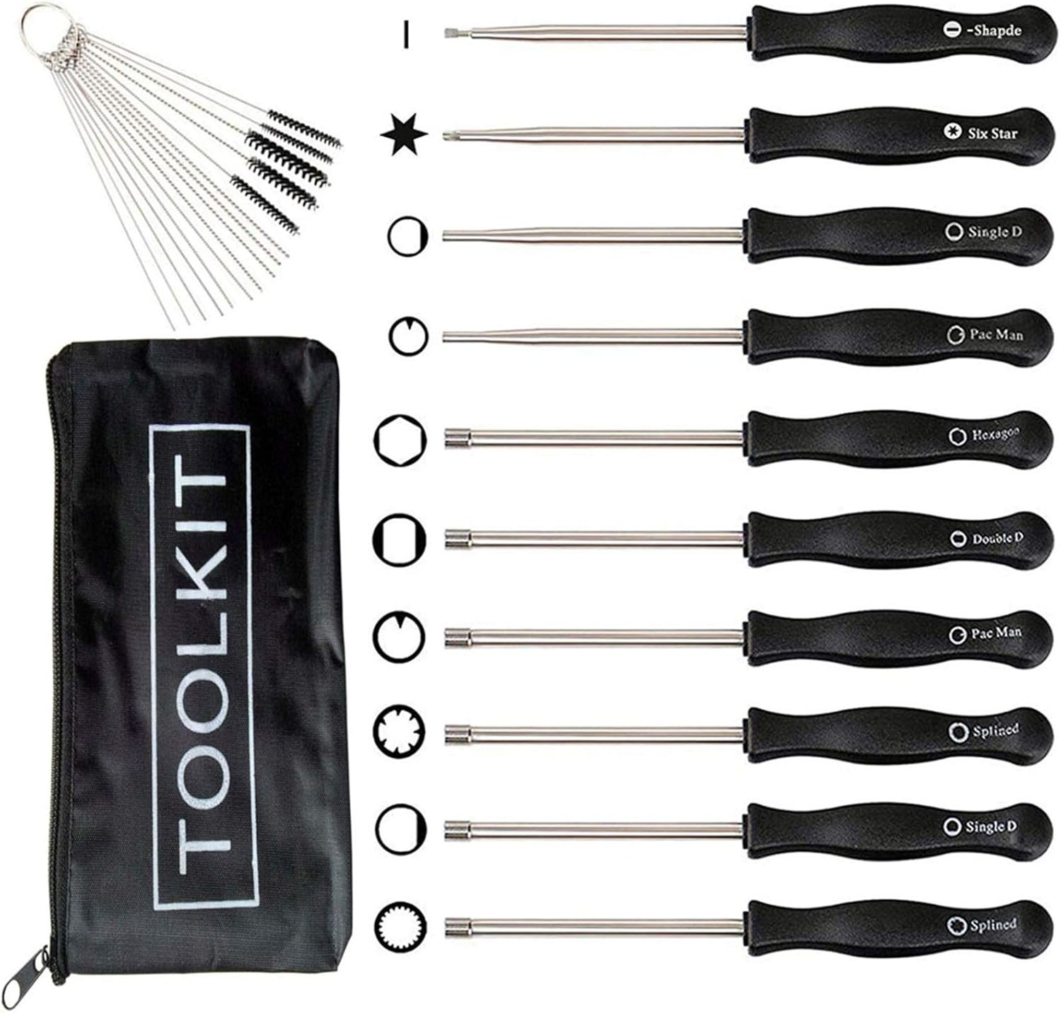 LIYYOO New (10pcs) Carburetor 10 screwdrivers + cleaning tools + bag