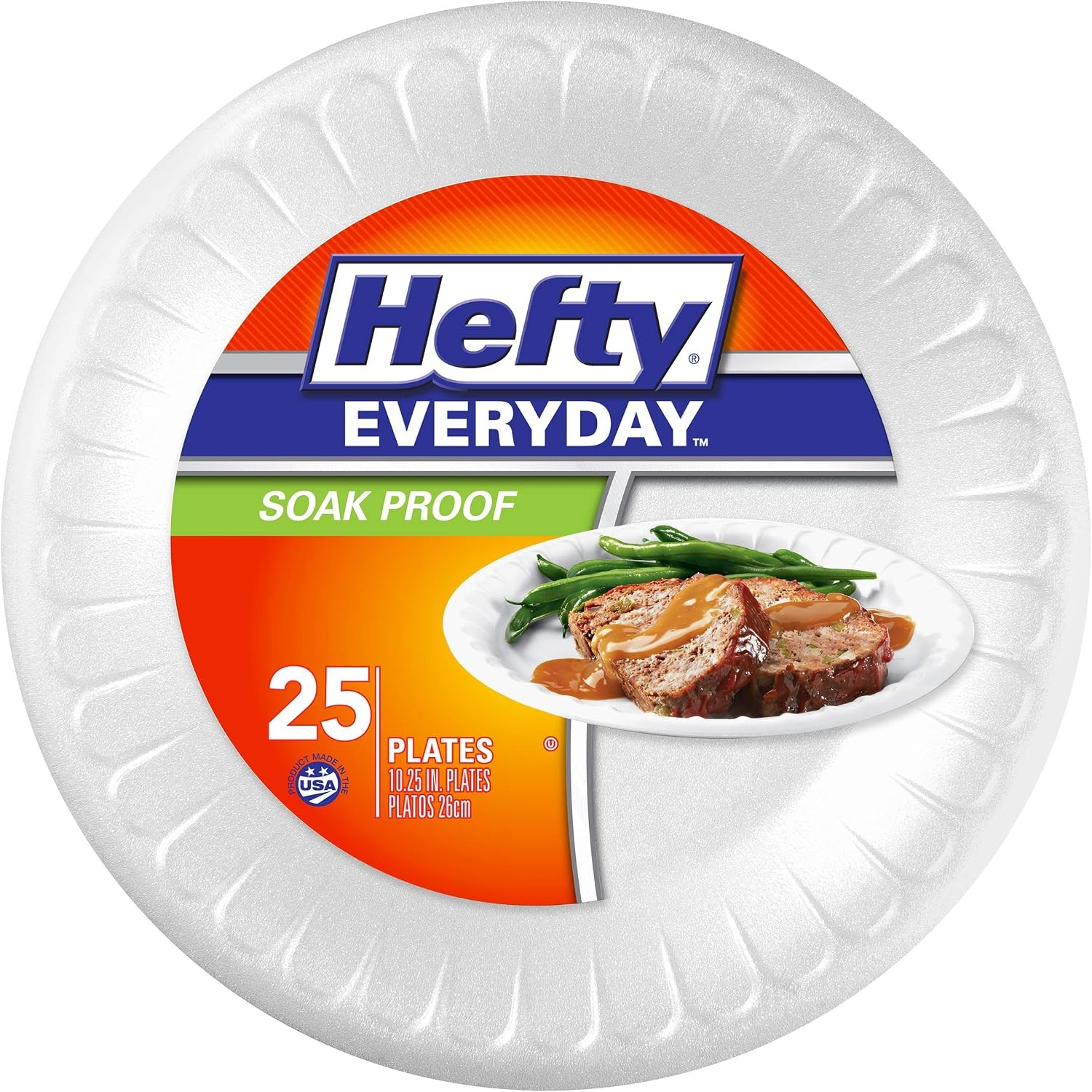 Deluxe Large Round Foam Plates 36 Count Pack of 8)