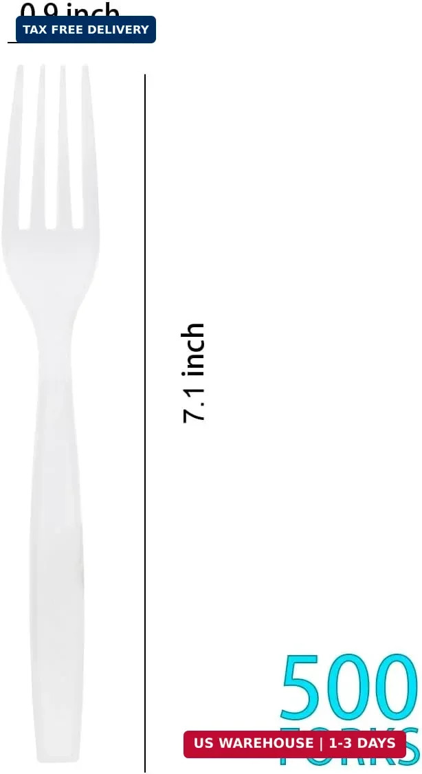 MOACOCK 500 Count White Plastic Forks, Plastic Forks Heavy Duty, Disposable Fork