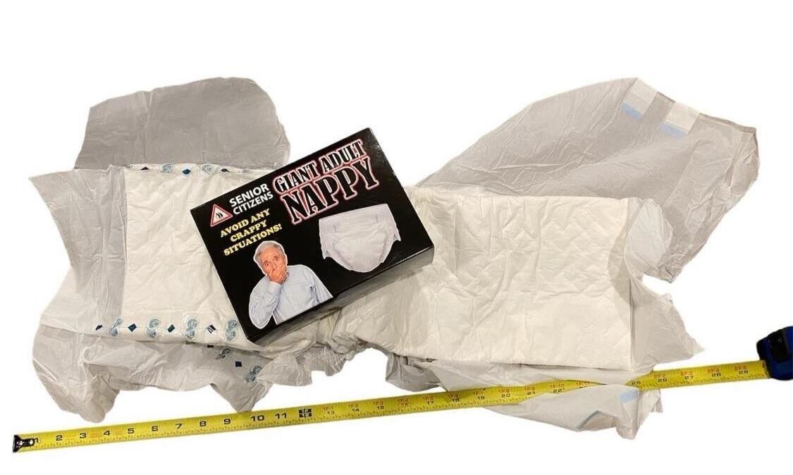 Giant Oversized Adult Diaper – Over the Hill – Senior Citizen Birthday Gag Gift