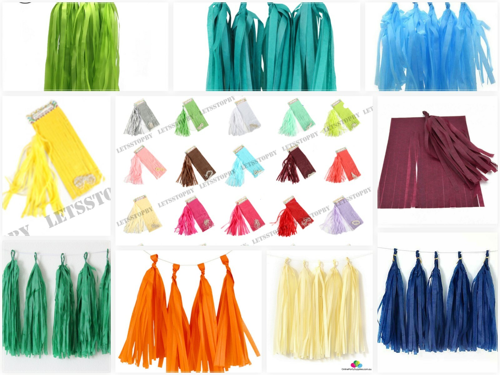 5/10/50 Paper Tissue Tassel Garland PomPom Hanging Wedding Home Decor Supplies