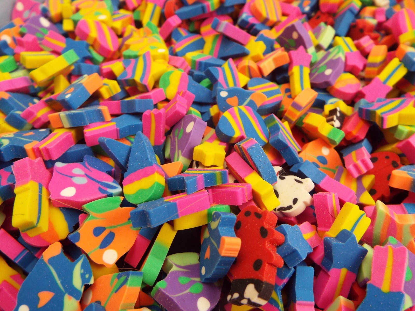 100 pcs Mini Erasers Tiny Novelty Random Assortment ~ Favors ~ Halloween ~ Party
