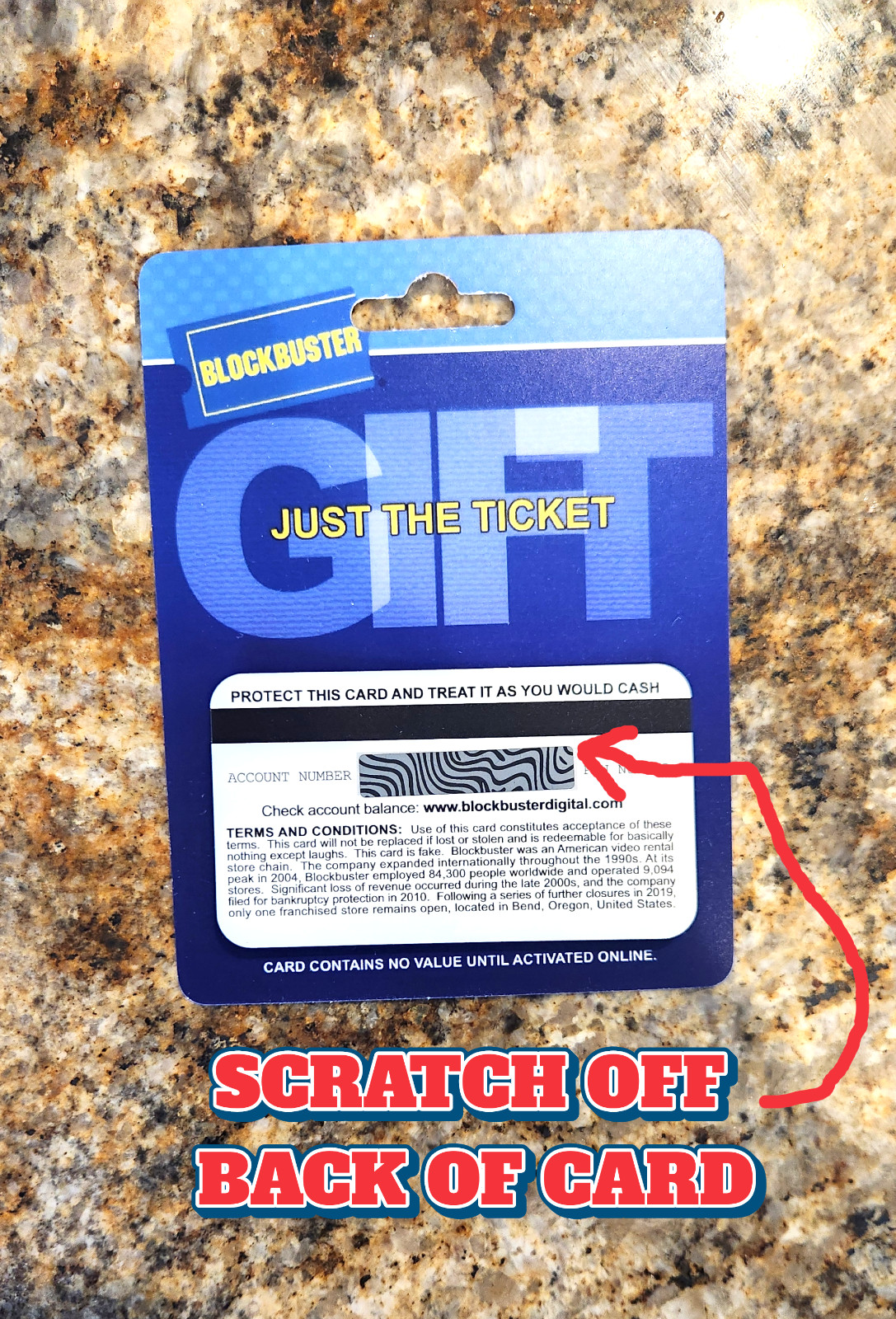 (4) Blockbuster Prank Gag Gift Card – Birthday Christmas Graduation Gag FUNNY