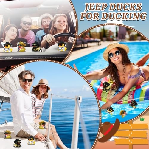 Car Rubber Duck with Mini Guitar Accessories for Jeep Ducking With Mini Guitar