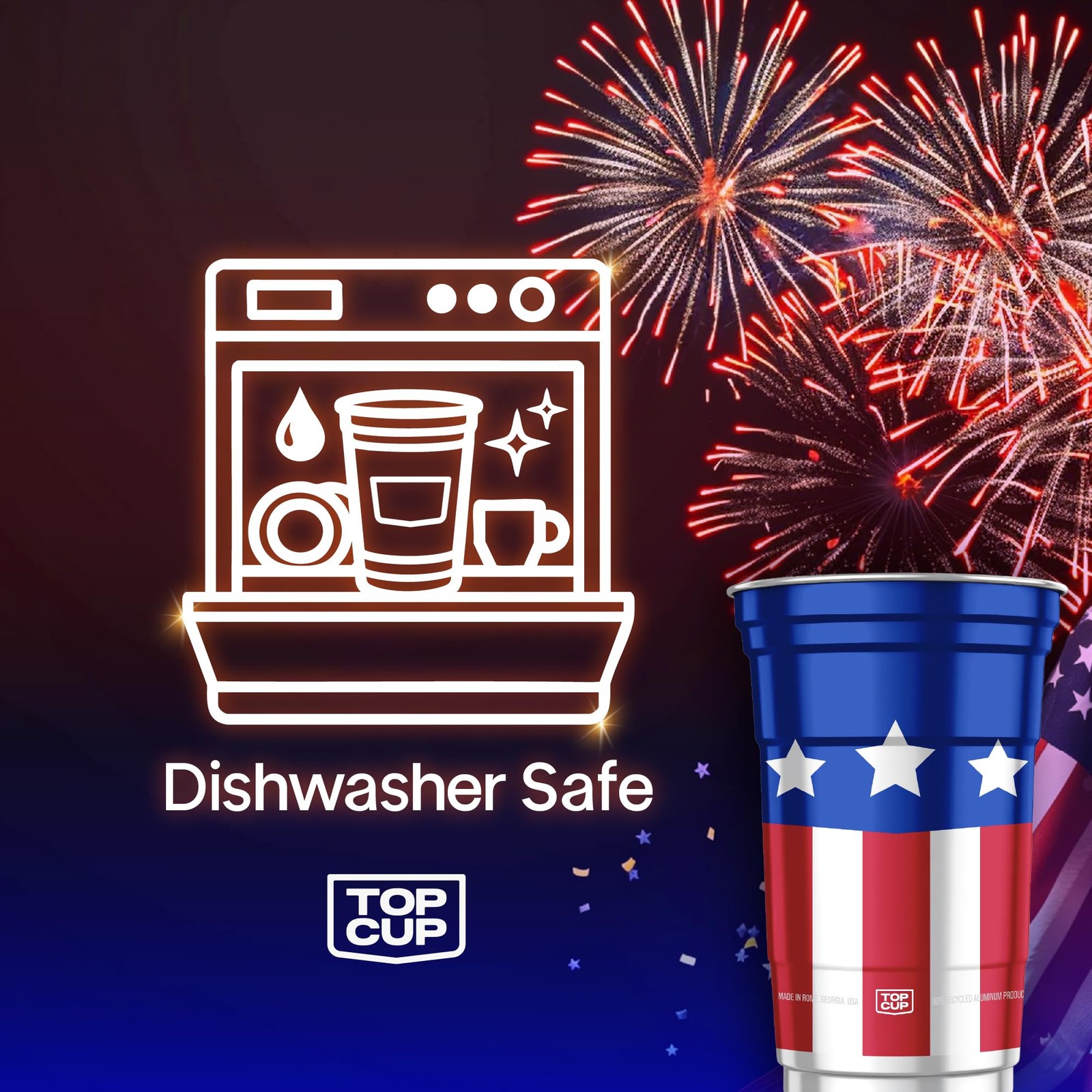 America’s 250th Birthday 20 oz Reusable Aluminum Party Cups 20 Count | Durabl…