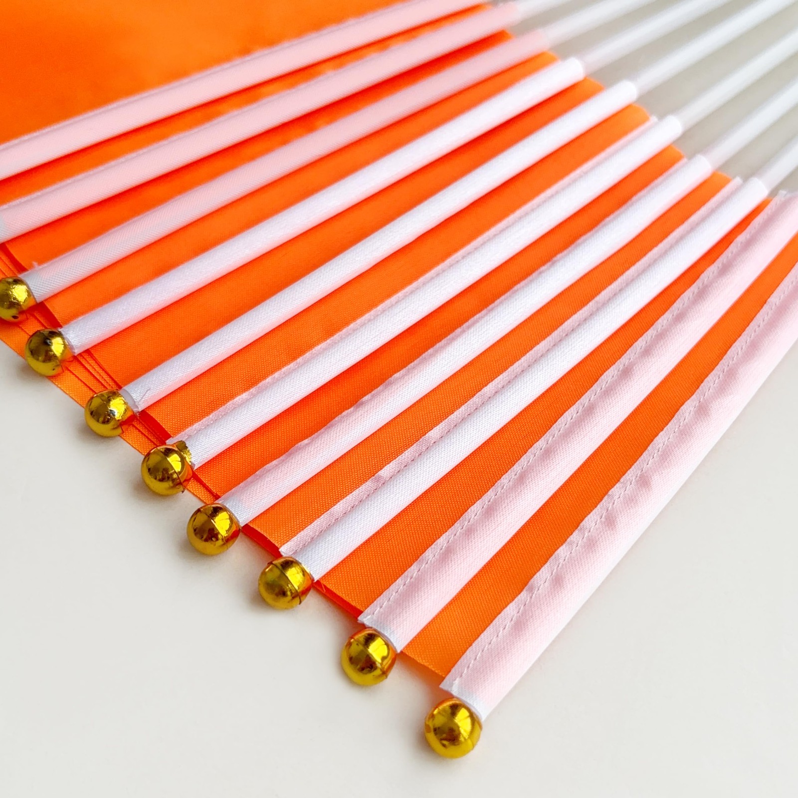 Consummate 25 Pack Solid Orange Flag Small Mini Plain Orange DIY Flags On Sti…